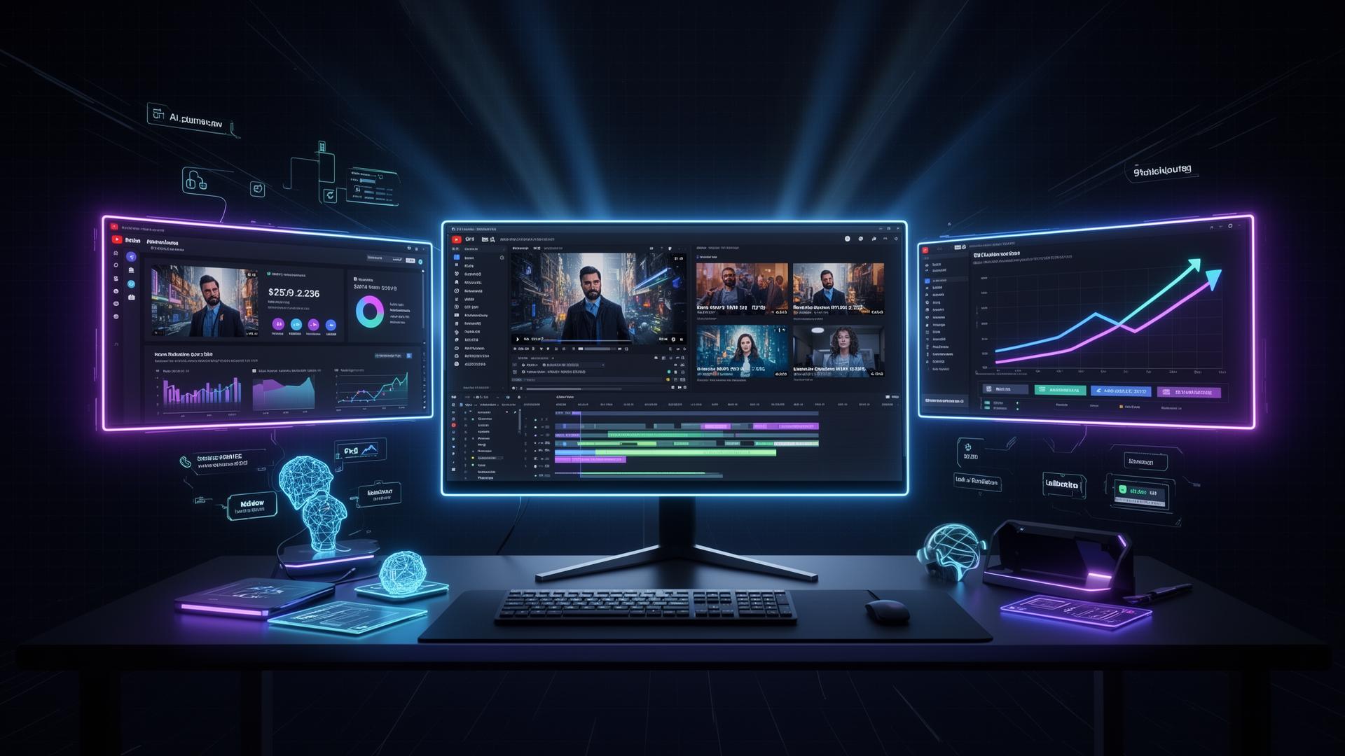 VidRush AI automation dashboard background